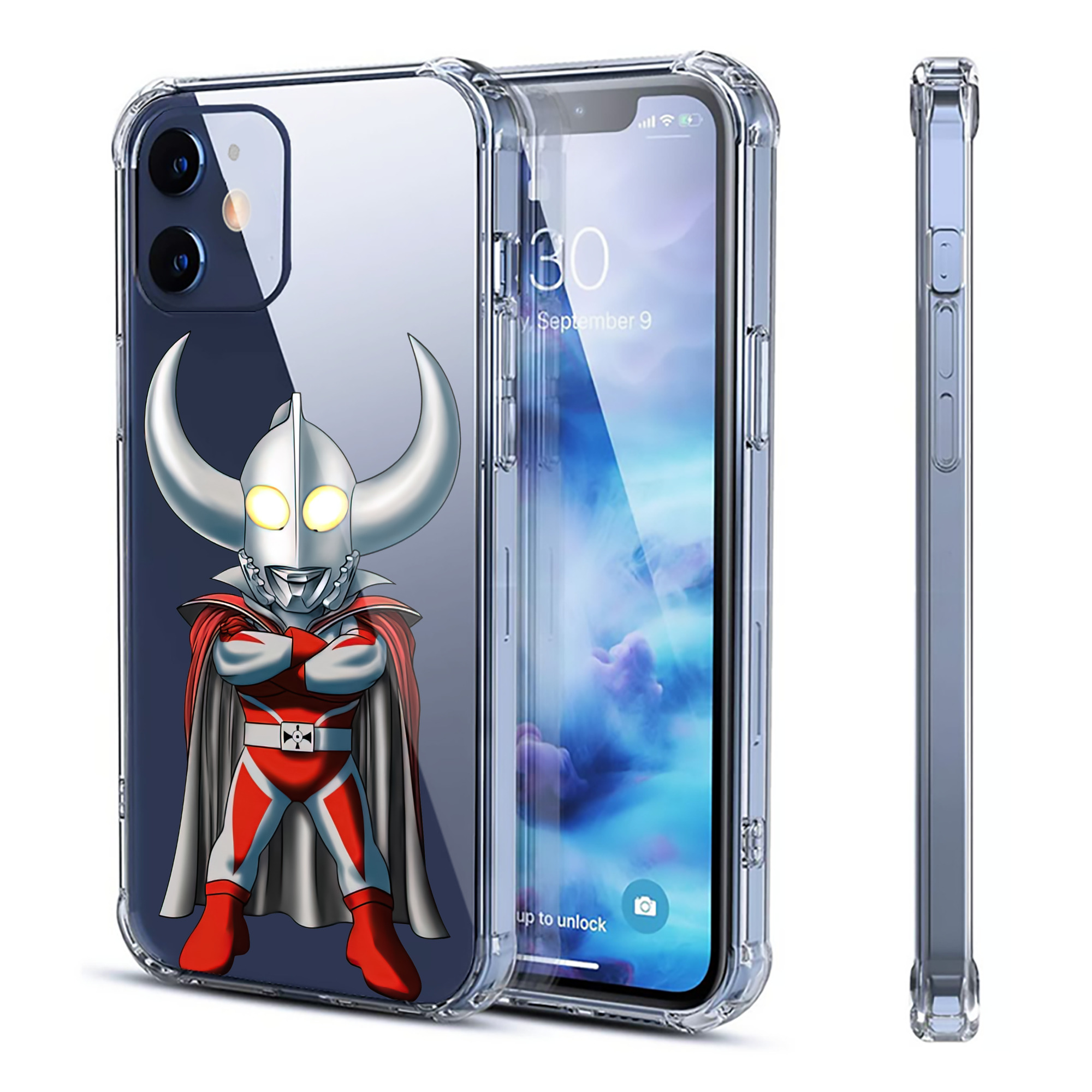 （画像用） ウルトラマン Ultraman 【iPhone 12シリーズ対応】透明スマホケース（クリアソフトケース）
